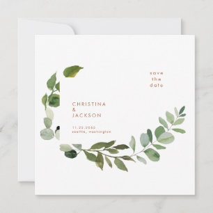Terrakotta-Eukalyptus-Hochzeitsquadrat - Save the  Date
