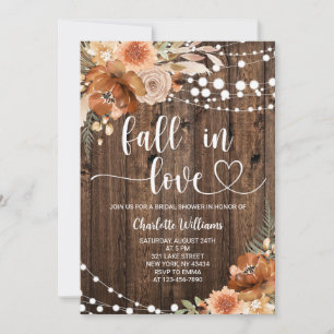 Terrakotta-Fall-in-Love-Brautabschied Einladung