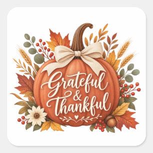 Terrakotta-Friendsgiving-Papier-Tischservietten, D Quadratischer Aufkleber