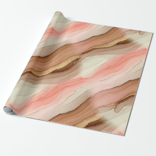 Terrakotta-Goldader-Marmor - Warmer Luxus (2) Geschenkpapier