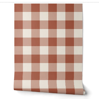Terrakotta große Gingham-Karo Plaid Tapete