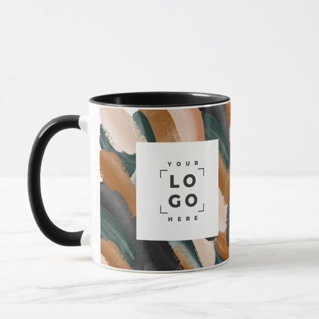 Terrakotta, grün abstrakt gestrichen minimalmodern tasse (Links)