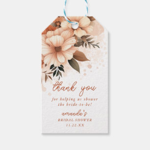 Terrakotta-Herbst-Blumen-Hochzeit 'Fall in Love' Geschenkanhänger