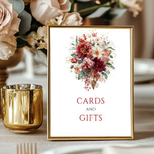 Terrakotta-Herbst-Blumenkarten und Geschenke 8x10  Poster
