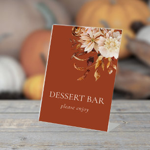 Terrakotta-Herbst-Hochzeitspodest-Schild Sockelschild