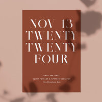 Terrakotta-Herbst-Typografie Minimalistische Hochz