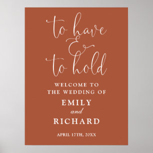 Terrakotta-Hochzeits-Willkommensschild 'Have And T Poster