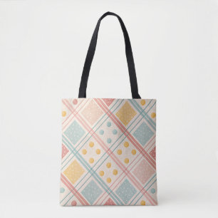 Terrakotta-Karo-Diamantmuster aus der Mitte des Ja Tasche