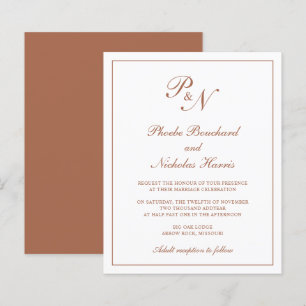 Terrakotta klassische elegante Budget-Hochzeitsein