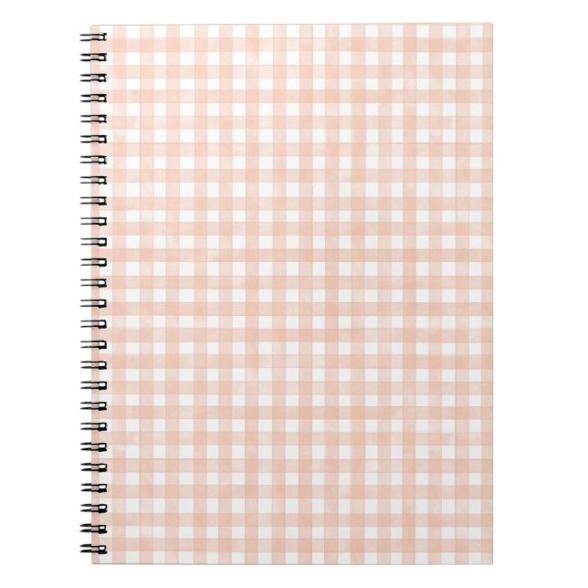 Terrakotta Klassisches Gingham Notizblock (Vorderseite)