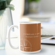 Terrakotta-Kompassrose-Logo für psychische Gesundh