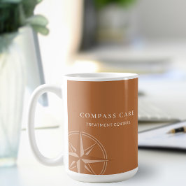 Terrakotta-Kompassrose-Logo für psychische Gesundh Kaffeetasse