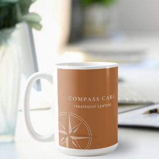 Terrakotta-Kompassrose-Logo für psychische Gesundh Kaffeetasse