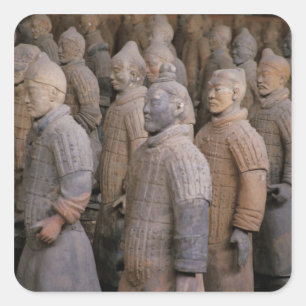 Terrakotta-Krieger im Grab von Kaiser Qin Shihuang Quadratischer Aufkleber
