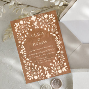 Terrakotta-Mexikanische-Fiesta-Hochzeitseinladung Acryleinladungen