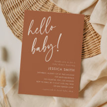 Terrakotta Minimal Boho Hallo Baby-Party