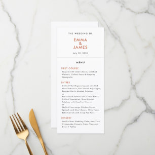 Terrakotta-Minimalist-Et-Zeichen-Hochzeit   Elegan Menükarte