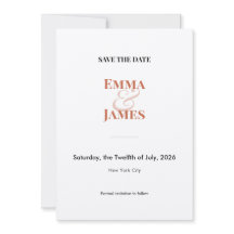 Terrakotta-Minimalist-Et-Zeichen Save the Date