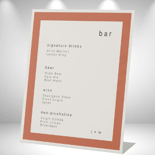 Terrakotta-Minimalist-Event Bar-Podiumsschild Sockelschild