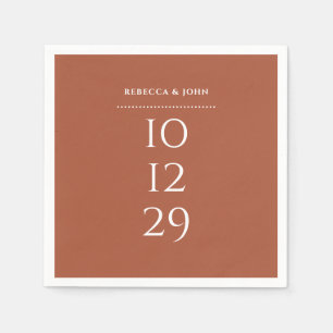 Terrakotta-Minimalist Hochzeit mit besonderem Datu Serviette