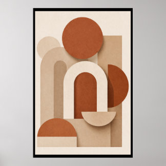 Terrakotta Minimalistisches Geometrisches Poster
