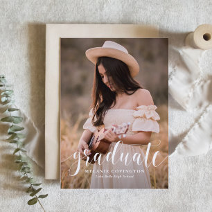 Terrakotta Moderne Kalligrafie Foto Abschluss Einladung