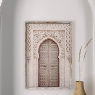 Terrakotta-Moroccan-Bogen-Wandkunst in Rosa Poster