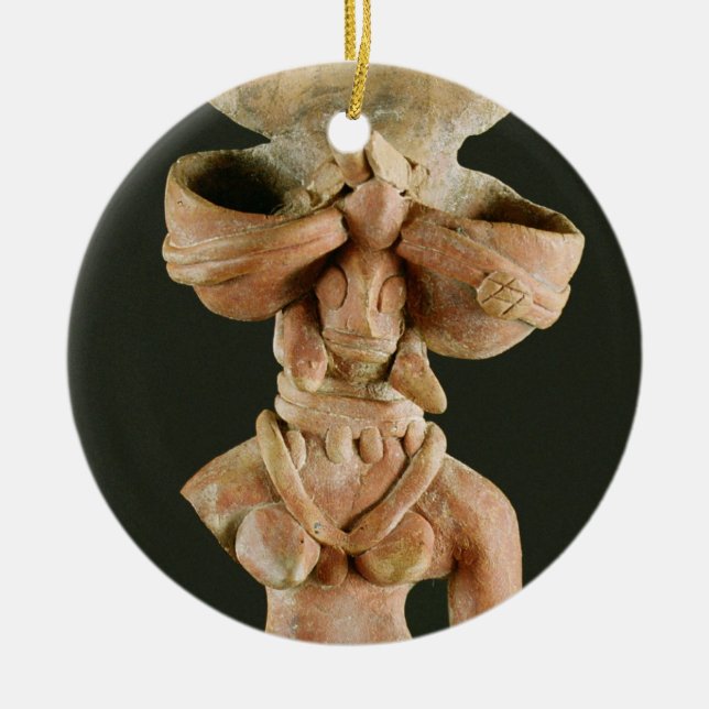 Terrakotta-Mutter-Göttin, Mohenjodaro, 2300-1750 Keramikornament (Vorne)