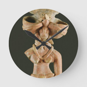 Terrakotta-Mutter-Göttin, Mohenjodaro, 2300-1750 Runde Wanduhr