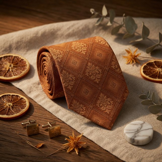 Terrakotta Orange Diamant Krawatte (Von Creator hochgeladen)