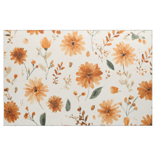 Terrakotta Orange Pfirsich Wildblume Boho Floral Stoff