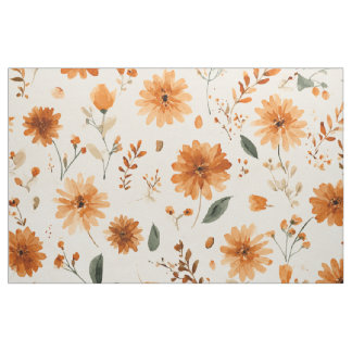 Terrakotta Orange Pfirsich Wildblume Boho Floral Stoff