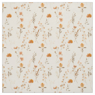 Terrakotta Orange Pfirsich Wildblume Boho Floral Stoff