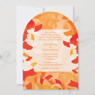 Terrakotta Orange Rote Herbst Ginkgo Blätter Hochz Einladung