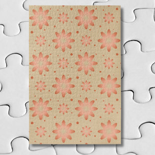 Terrakotta-orange und sand-beige zarte Gänseblümch