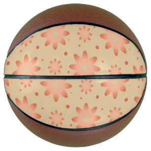 Terrakotta-orange und sand-beige zarte Gänseblümch Basketball
