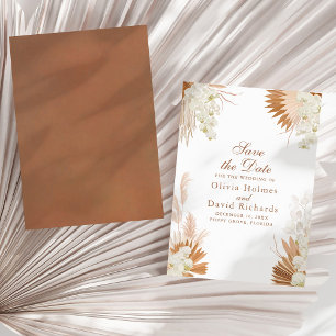 Terrakotta Pampasgras Blumen Boho Heiratsantrag zu Save The Date