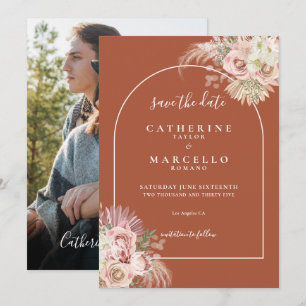 Terrakotta-Pampasgras-Foto-Hochzeit Save The Date