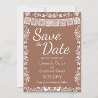 Terrakotta-Papel-Picado-Hochzeit - Termin vormerke