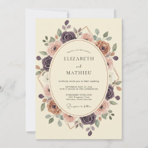 Terrakotta-Pflaumengirlande-Hochzeit Einladung