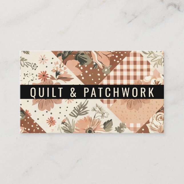 Terrakotta-Quilt-Patchwork-Handmade-Kleidung Visitenkarte (Vorderseite)