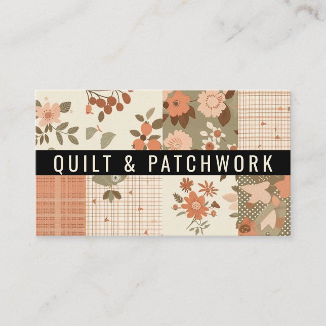 Terrakotta-Quilt-Patchwork-Handmade-Kleidung Visitenkarte (Vorderseite)