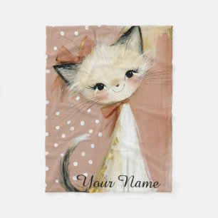 Terrakotta Rosa Staubrose Gold Akzente Katze Custo Fleecedecke