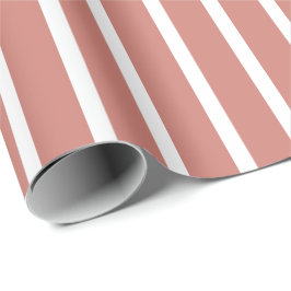 Terrakotta-rosa und weiße Streifen Geschenkpapier