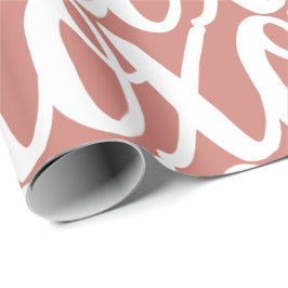Terrakotta-rosa weißes Muster Geschenkpapier