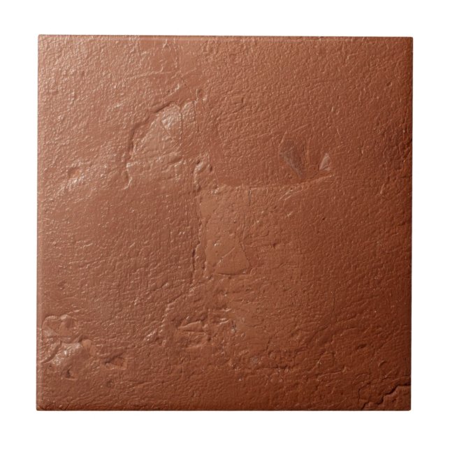 Terrakotta-rot einfaches rustikales Design  Fliese (Vorderseite)