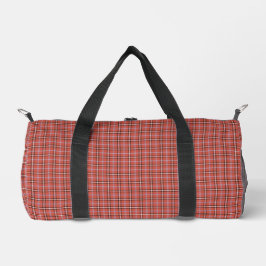 Terrakotta-Rotkarierter Retro-Farbton Duffle Bag