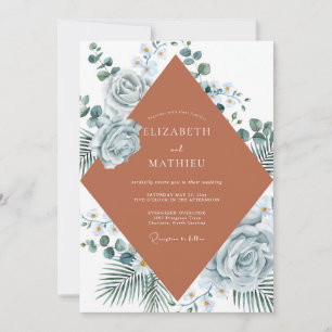 Terrakotta-Schiefer-Blatt-Hochzeit Einladung