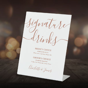 Terrakotta-Schriftzug Hochzeits-Signature-Drinks-P Sockelschild