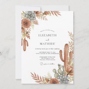 Terrakotta - serene südwestliche Hochzeit Einladung